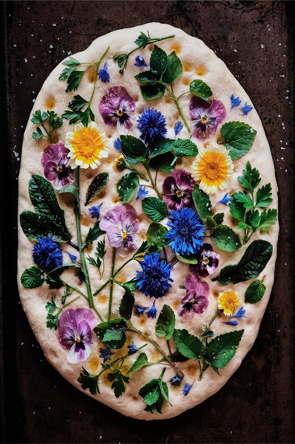 Beautfiful Edible Floral Focaccia